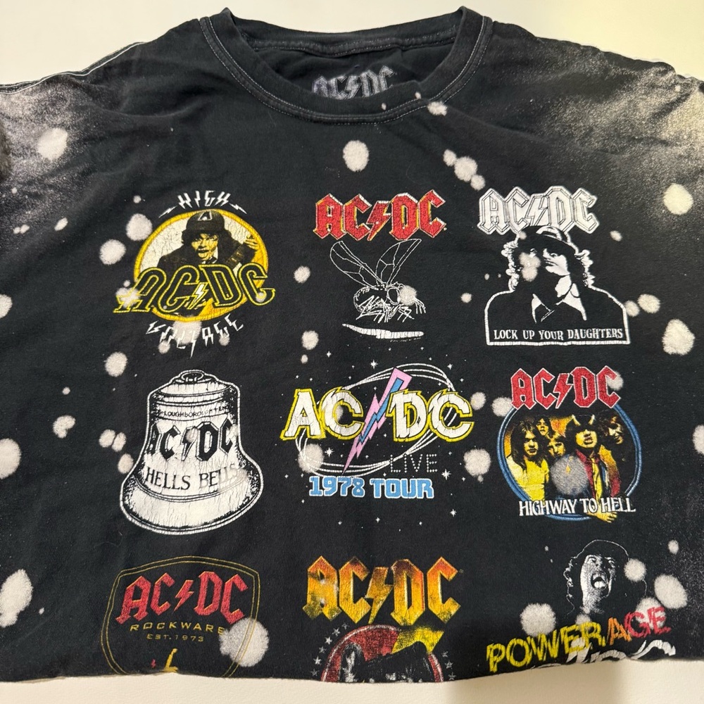 AC/DC Graphic Tee - Black with Multicolor Designs